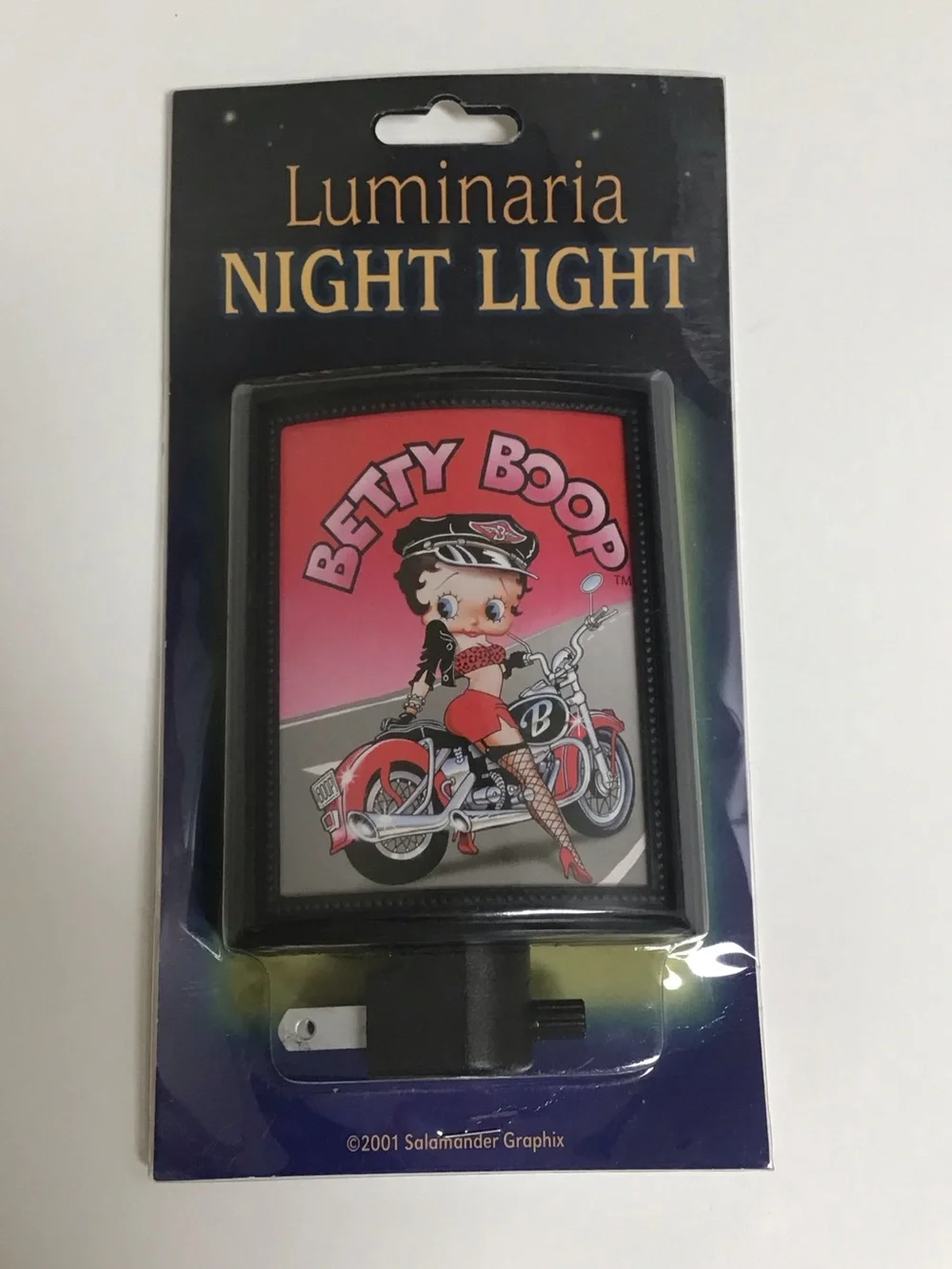 Betty Boop Motorcycle Night Light Fishnet Stockings Sexy Biker Vintage 2001 NEW